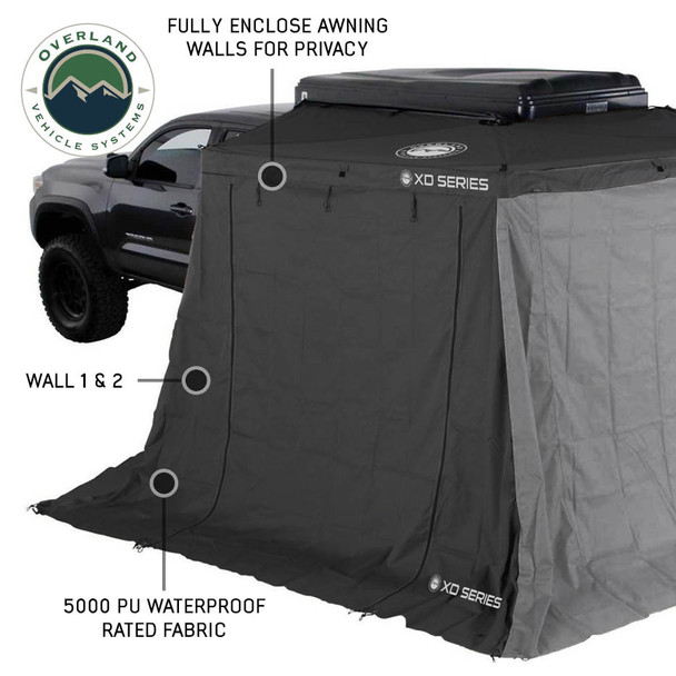 Overland Vehicle Systems XD Nomadic 270 LTE Awning Walls - Black Fabric and Trim