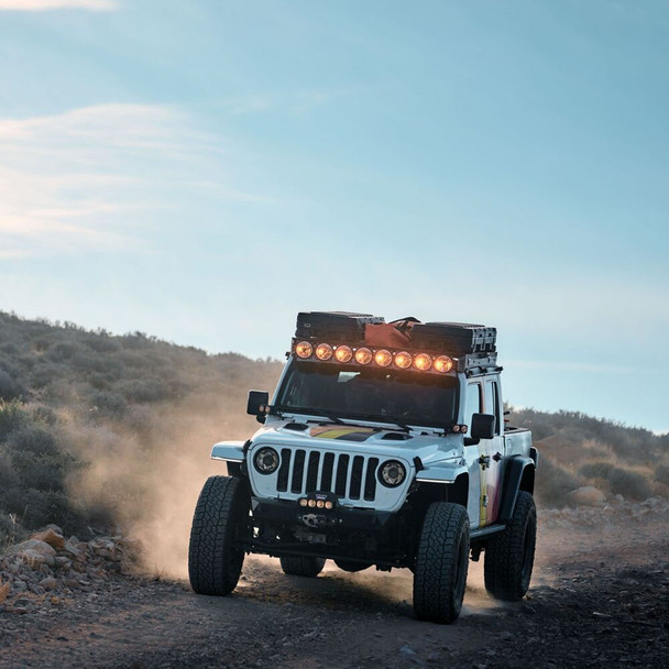 KC HiLiTES Platform One Roof Rack with Titan 50" Light Bar & SideCast Lights - Jeep Gladiator JT 2020+