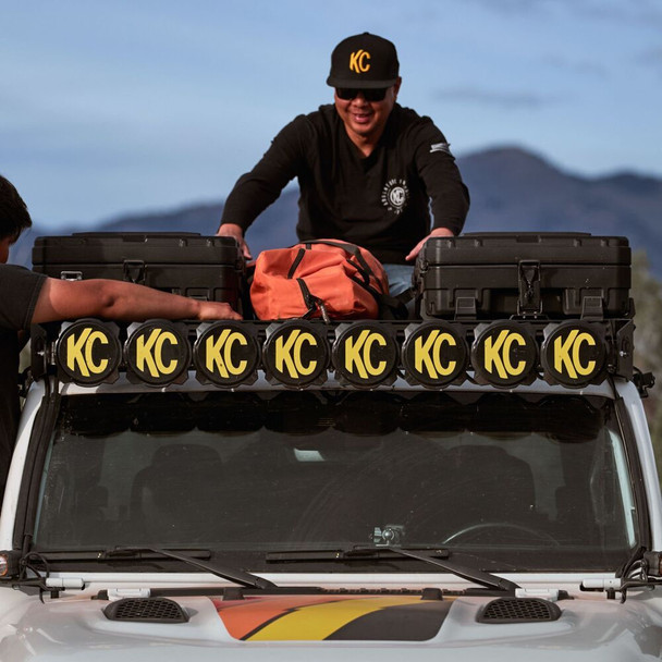KC HiLiTES Platform One Roof Rack with Titan 50" Light Bar & SideCast Lights - Jeep Gladiator JT 2020+