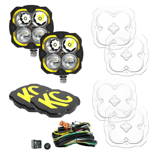 KC HiLiTES FLEX ERA 4 Mini LED Off-Road Lights, Pair Kit