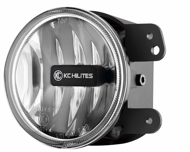 KC HiLiTES Gravity LED G4 4" Round LED Replacement Single Fog Light for 2010-2015 Jeep JK - #1497 (Clear)