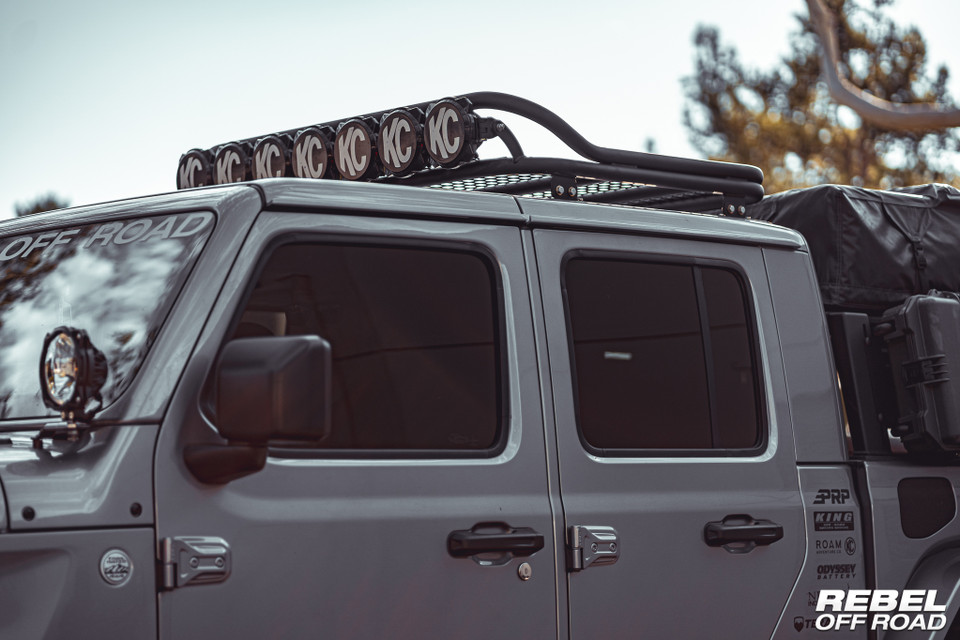 Halo 2.0 LBR Series Roof Rack With Light Mounts Jeep Gladiator JT