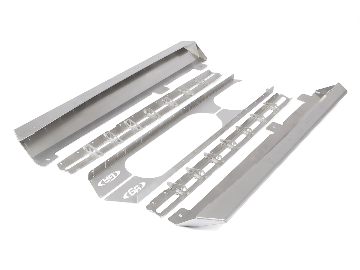 【AAKE】HEAVY FUR OVER JK GenRight Off Road JK 4 Door Rocker Guards - Aluminum RCG-8104