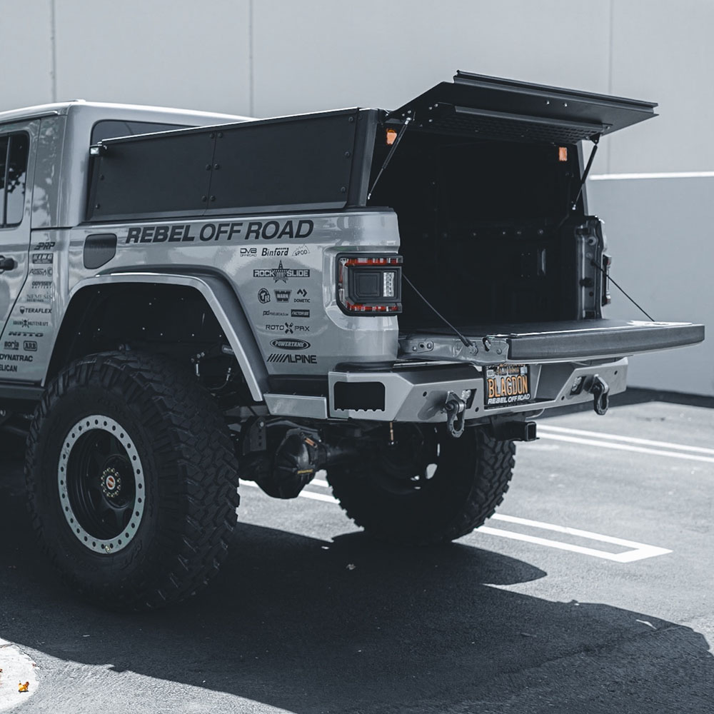 Jeep Gladiator JT XPLOR Rack Half Height Rear Hatch by Rebel Off Road