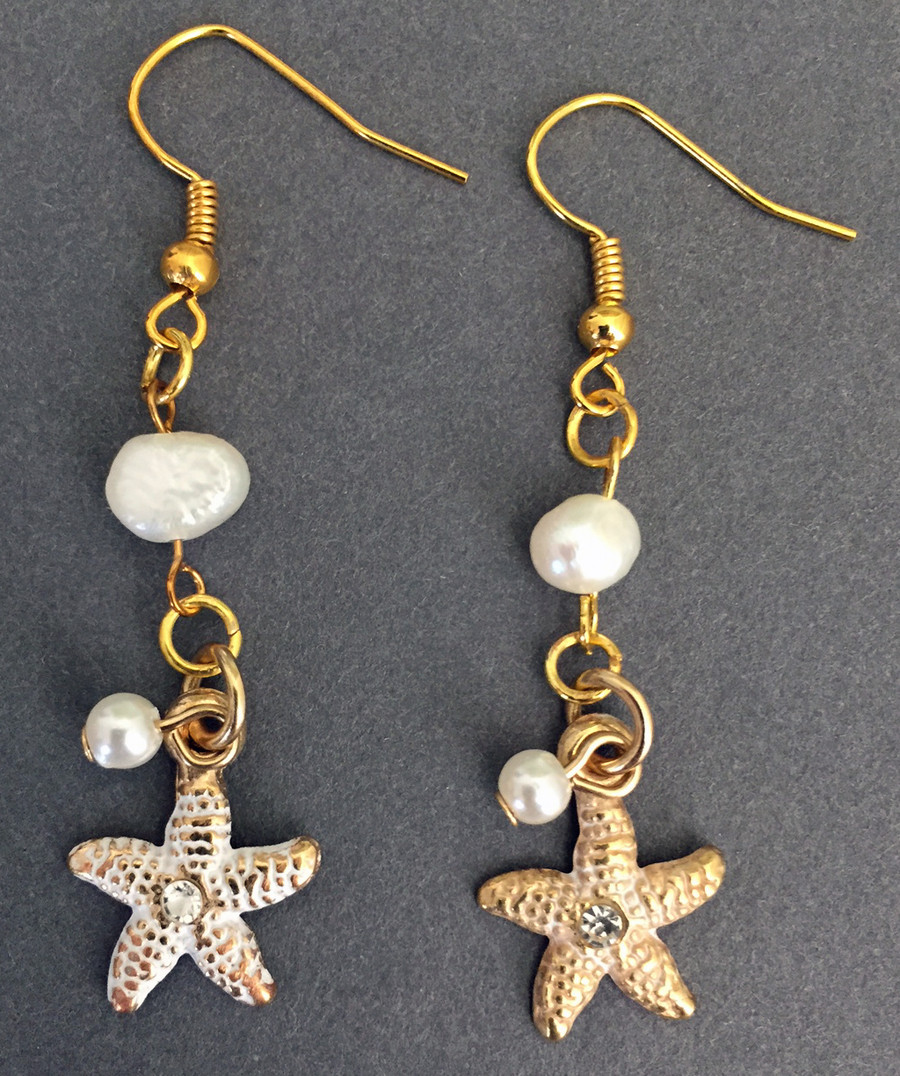 Gold Starfish Earrings