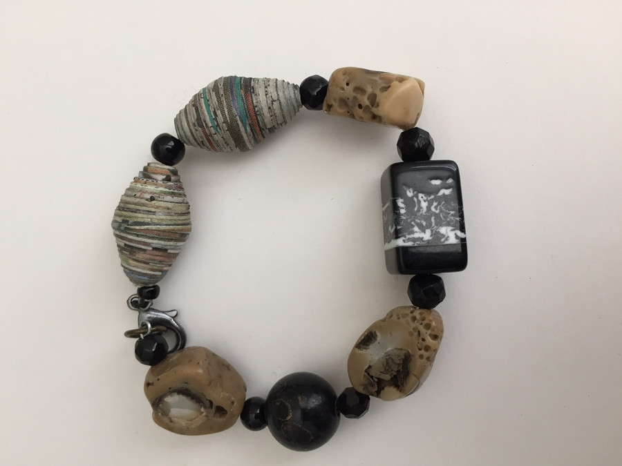 Petrified Wood Stone Bracelet 