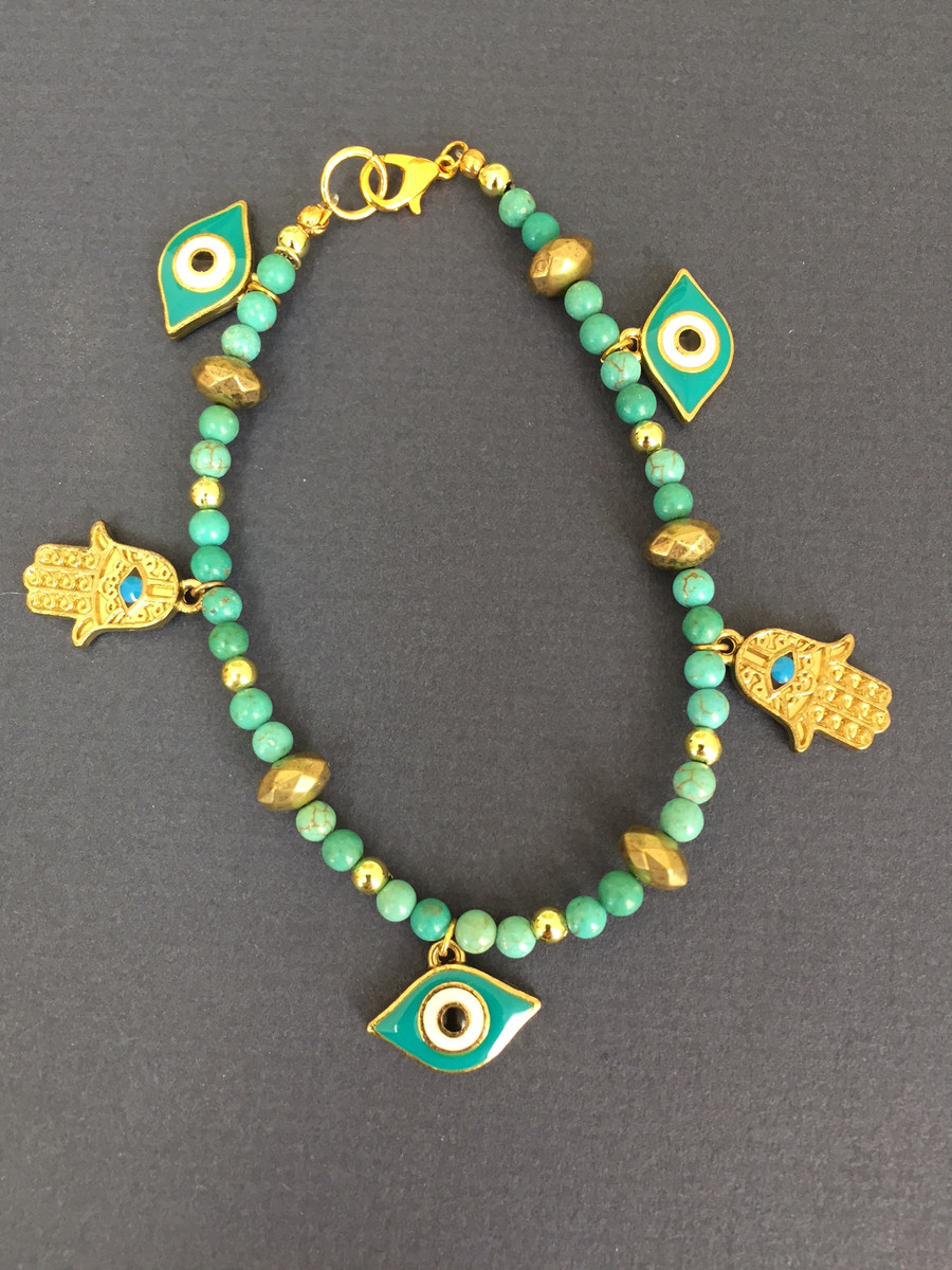 Turquoise “Evil Eye” Protective Bracelet