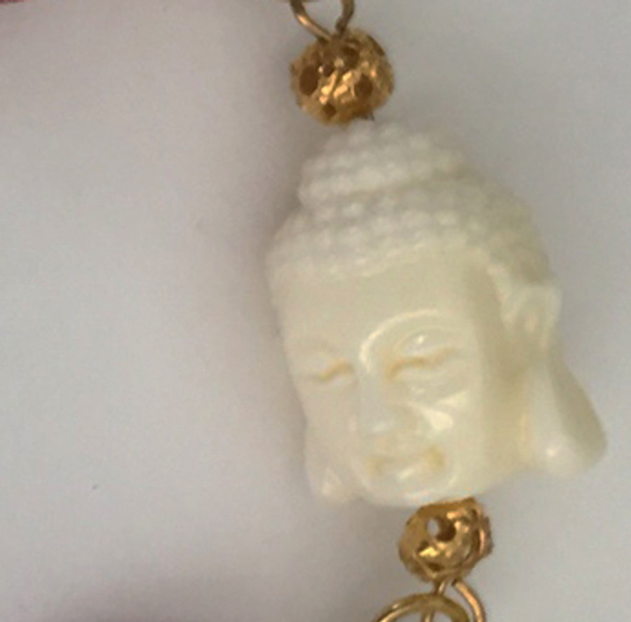 Asian Cinnabar and Buddha Bracelet