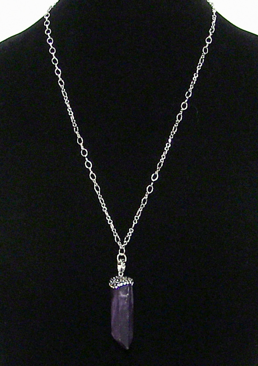 Amethyst Crystal Pendant Necklace