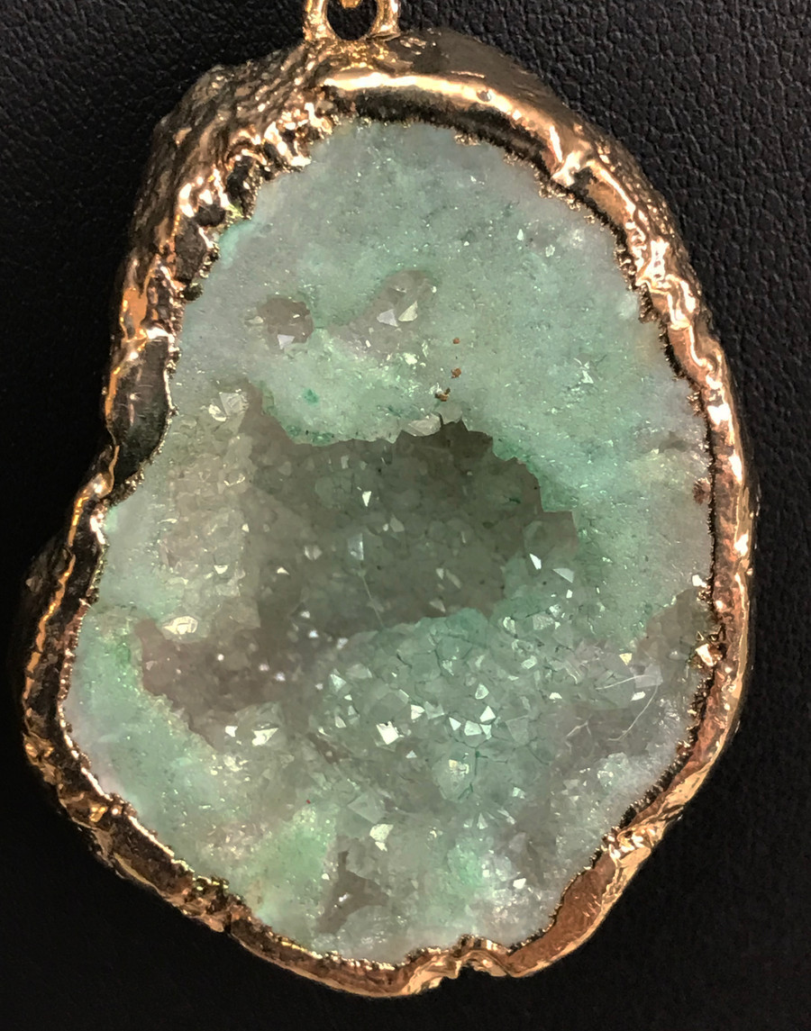 Aqua Druzy Crystal Necklace