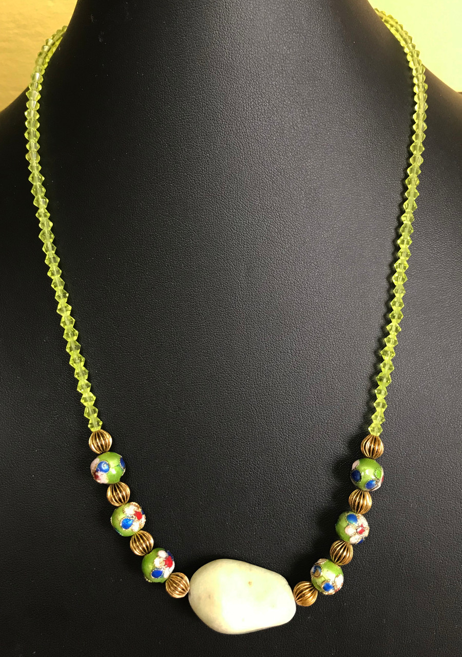 Dolomite and Cloisonné Necklace