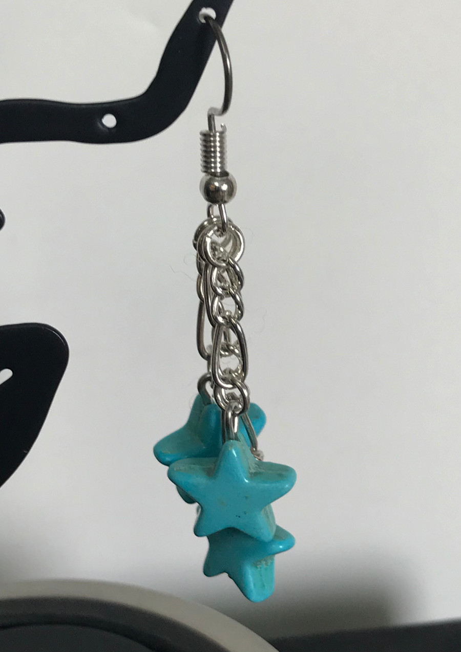 Turquoise Star Dangle Earrings