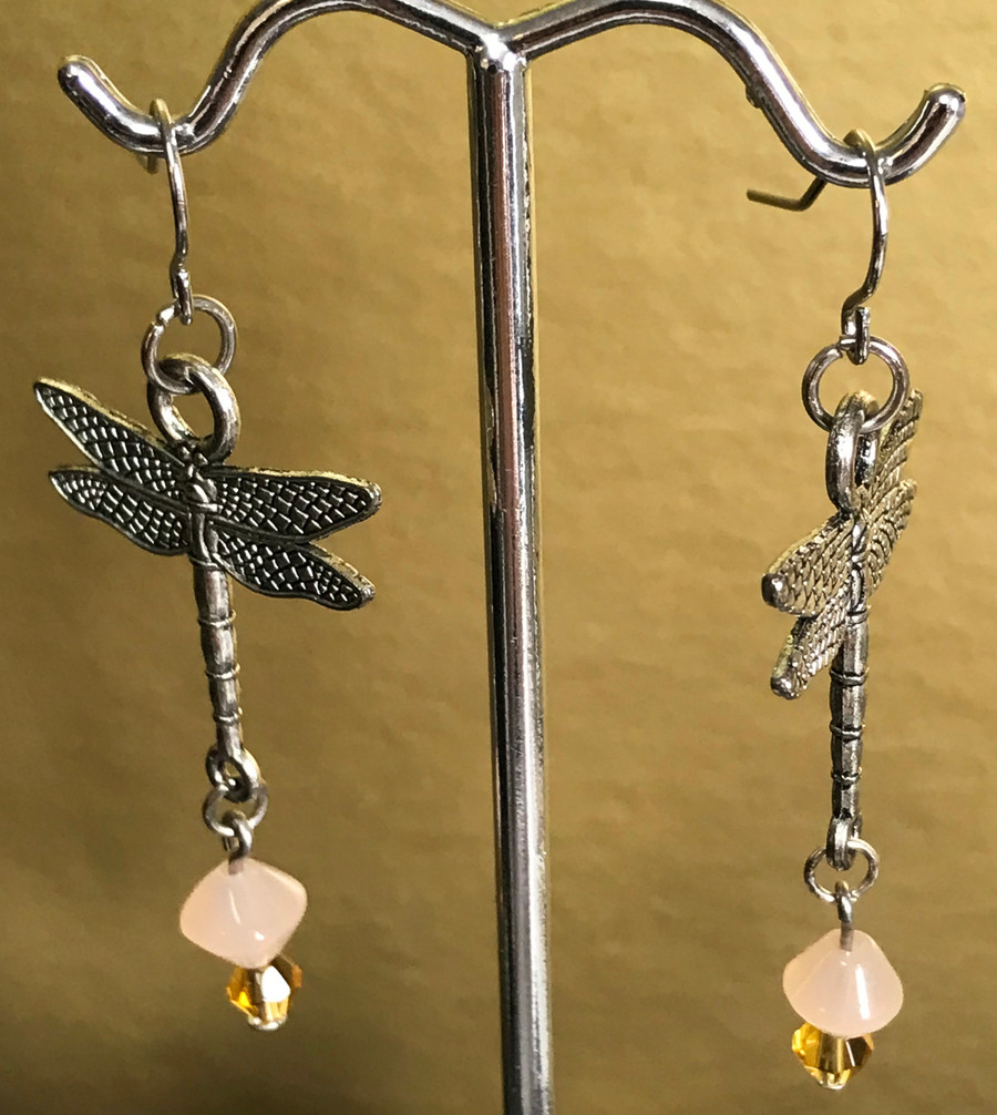 Dragonfly and Crystals Earrings
