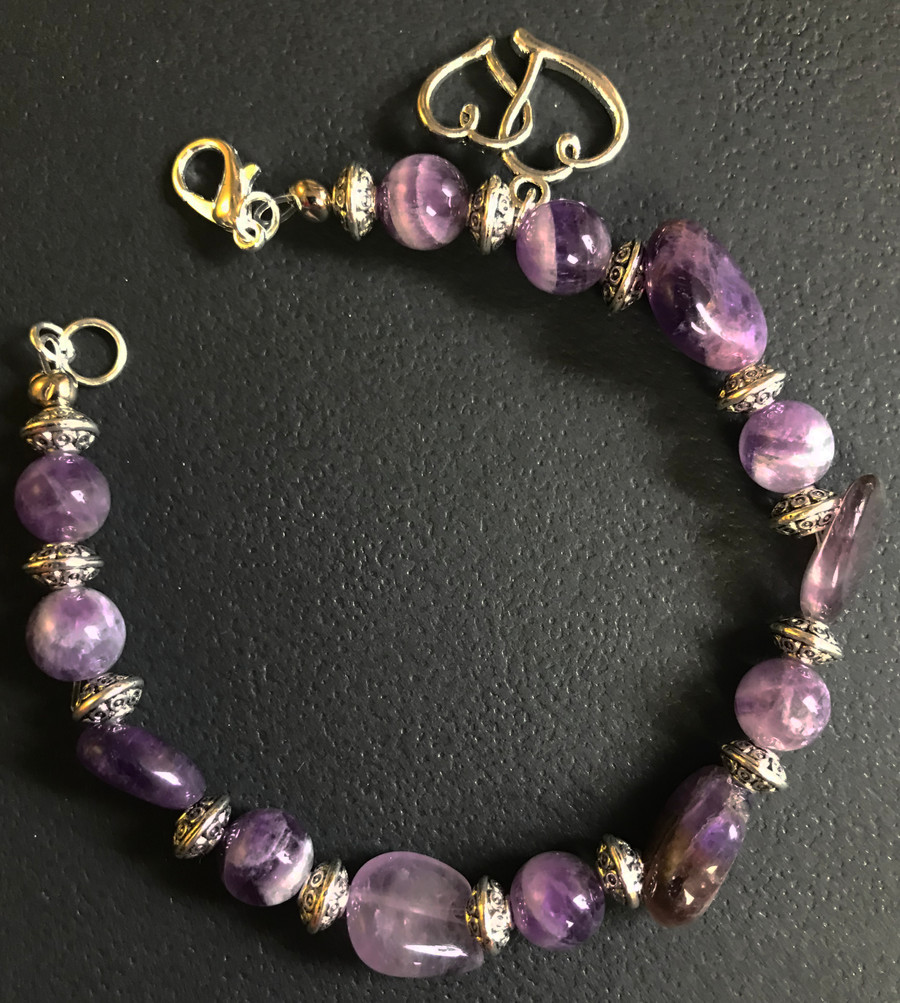 Amethyst and Silver Bracelet