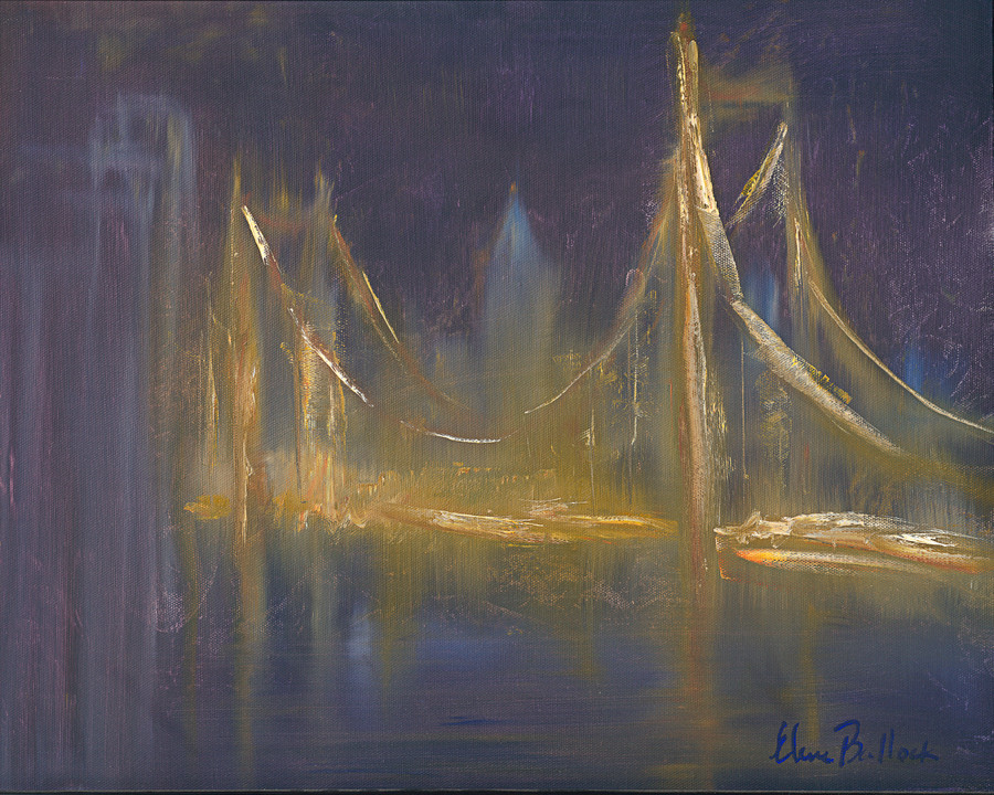 The Bridges At Night by Artist Elena Ballock