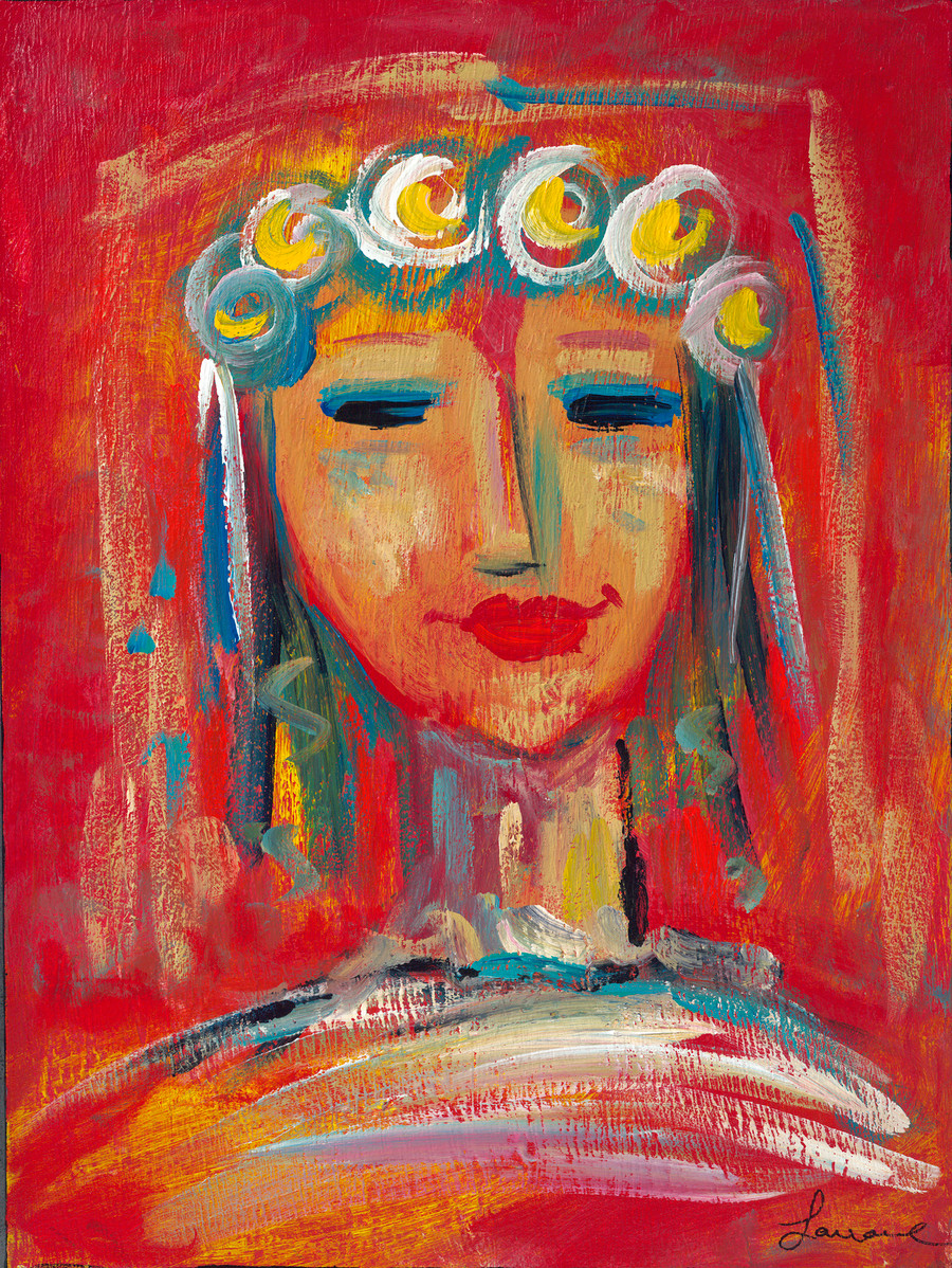 Lady with Flower Crown by Artist Elaine Lanoue