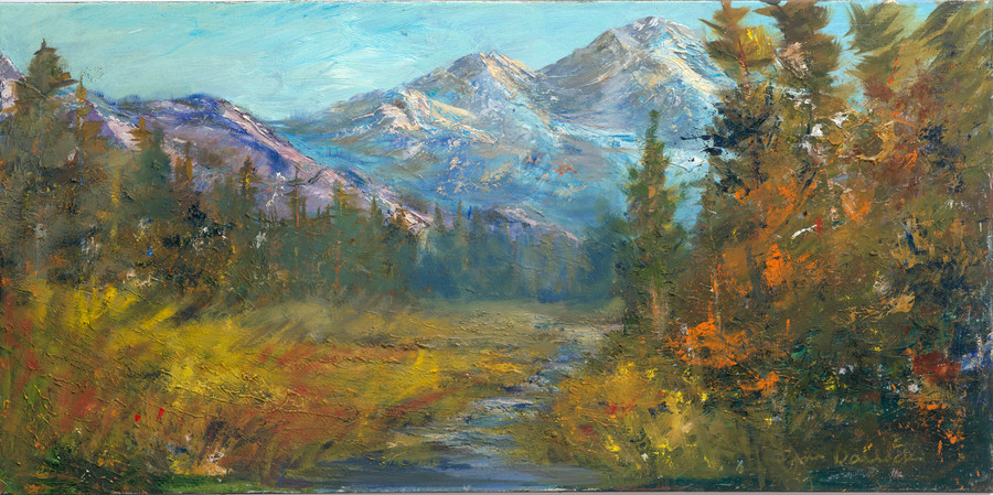 Forest and Mountains  by Artist Elena Ballock