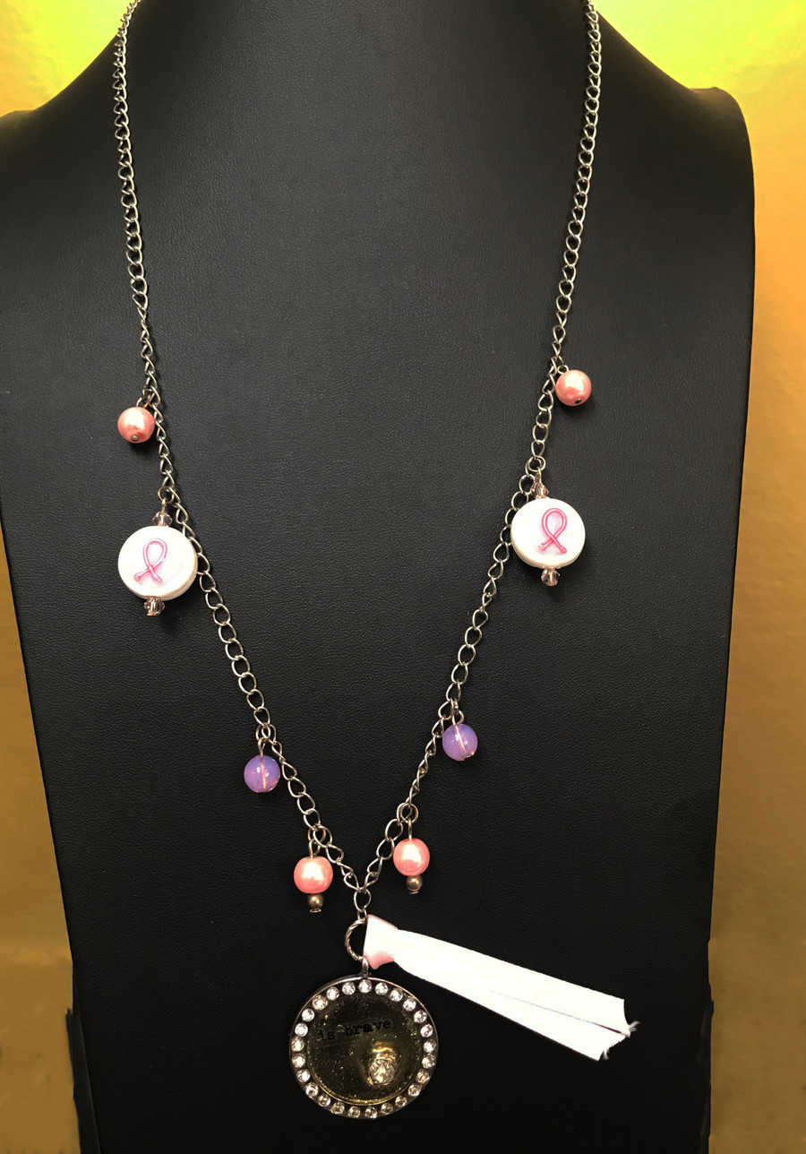 Is Brave Breast Cancer Awareness Necklace
