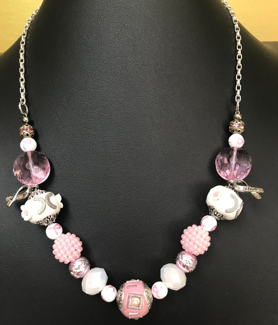 Breast Cancer Awareness Pink Medley Necklace