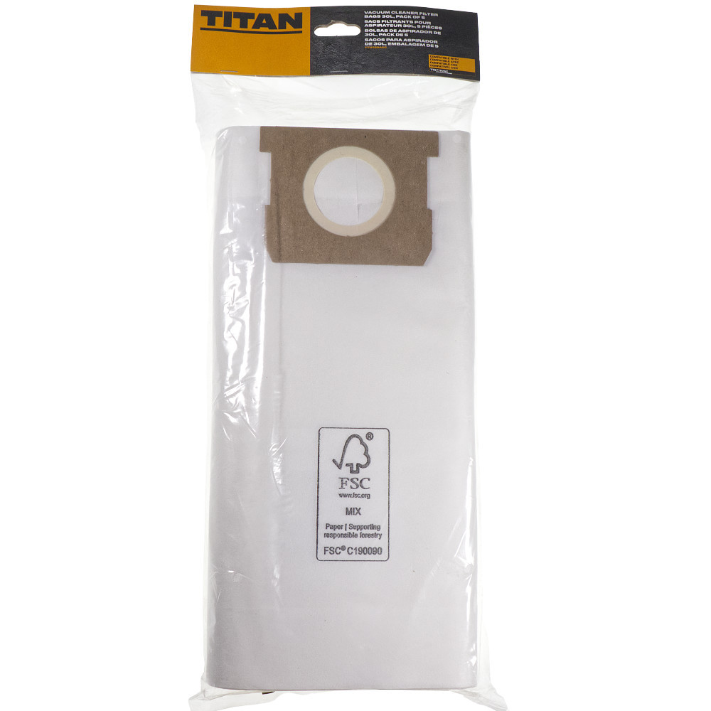5 Sacchetti Per Titan TTB430VAC 1400W 30 Litro Wet & Dry - Foto 2