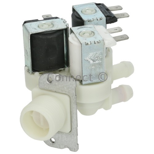 Cold Water Triple Solenoid Inlet Valve (3 Way) : 180Deg. with 12 bore outlets
