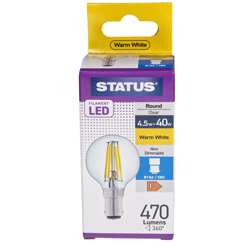 SBC | Small Bayonet Cap 4.5w Golf Ball Filament LED PLU21005