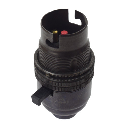 BC | B22 | Bayonet Cap Bronze Switched Safer Lampholder 10mm Entry