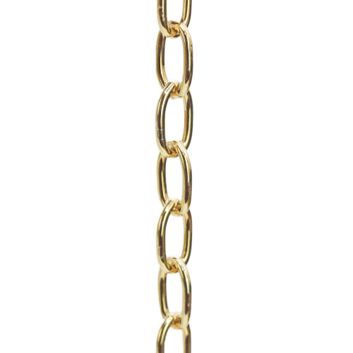 Welded Oval Lighting Chain Steel Brass Plated 5/8" 3257805