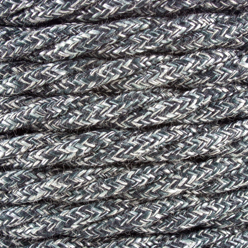 Anthracite Natural Linen Twisted Fabric Cable 3 Core 4200453
