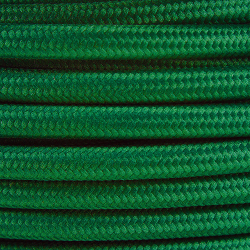 Dark Green Round Fabric Cable 3 Core 4200446