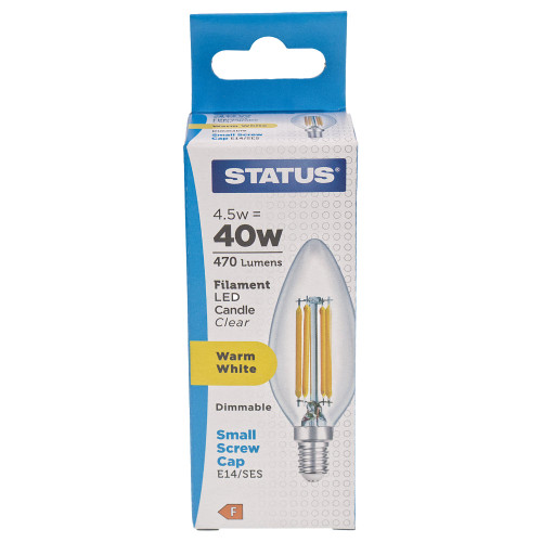 SES | E14 4.5w Warm White Dimmable Candle LED 