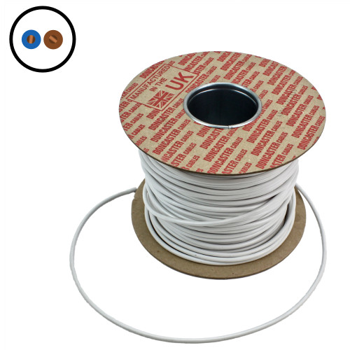 White 2 Core Flex 0.5mm Round - 50m Drum PLU71787