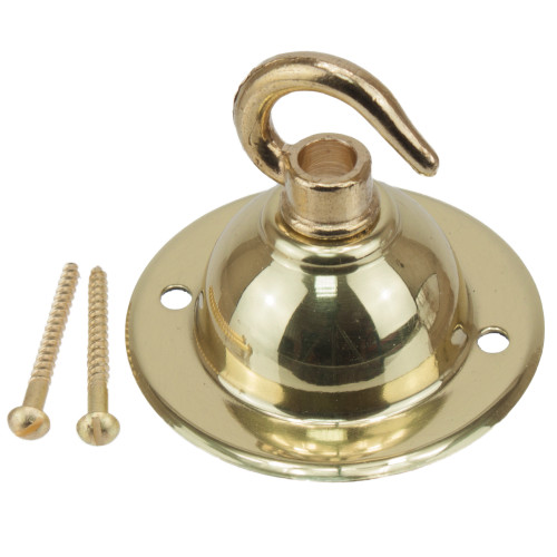 Brass Plated 65mm Ceiling Rose With Hook [PLU28732]