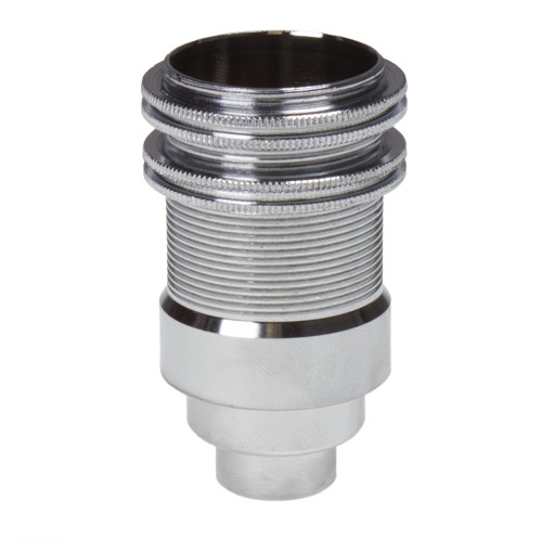 SES | E14 | Small Edison Screw Chrome Threaded Lampholder With 10mm Entry and Shade Rings
