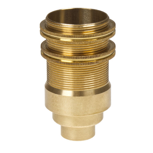 SES | E14 | Small Edison Screw Brass Threaded Lampholder With 10mm Entry and Shade Rings