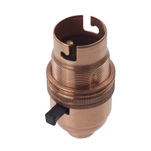 BC | B22 | Bayonet Cap Copper Switched Lampholder 10mm Entry with Stem Lock 5640319