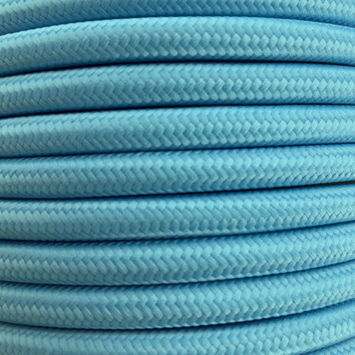 Pastel Blue 3 Core Round Fabric Cable 6411766