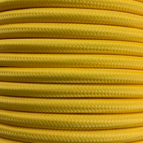 Pastel Yellow 3 Core Round Fabric Cable 6411770
