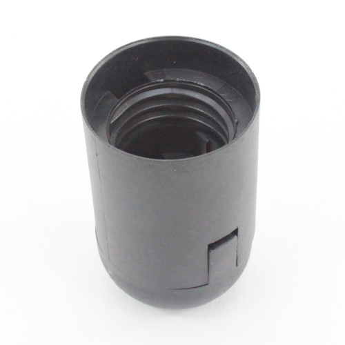 ES | E27 | Edison Screw Black Plain Lampholder With Push Wire Terminals 019489 PLU20121