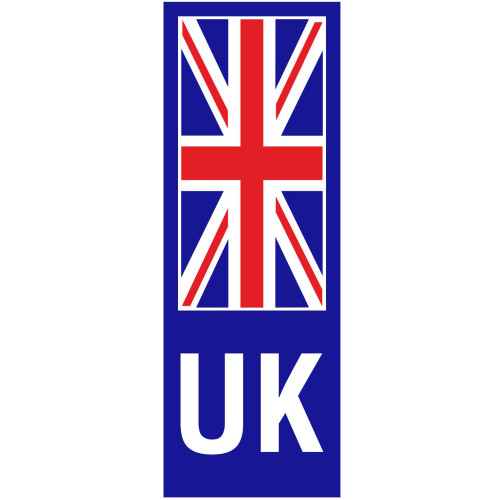 UK Plate with Union Jack Sticker : White 8285727
