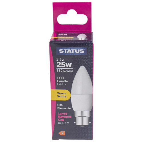 BC | Bayonet Cap 2.5w Warm White LED Candle Lamp