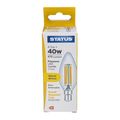 LED SBC Candle 4.5w Status Filiment PLU73404