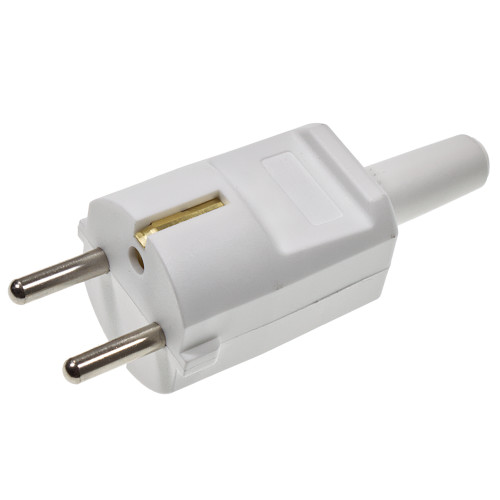 Schuko Rewireable Plug Top White CEE 7/4 & CEE 7/7