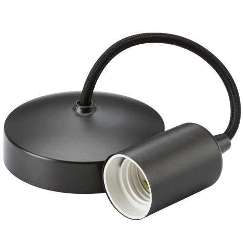 Smoked Bronze 6" Plain E27 Pendant Light Fitting Class 2