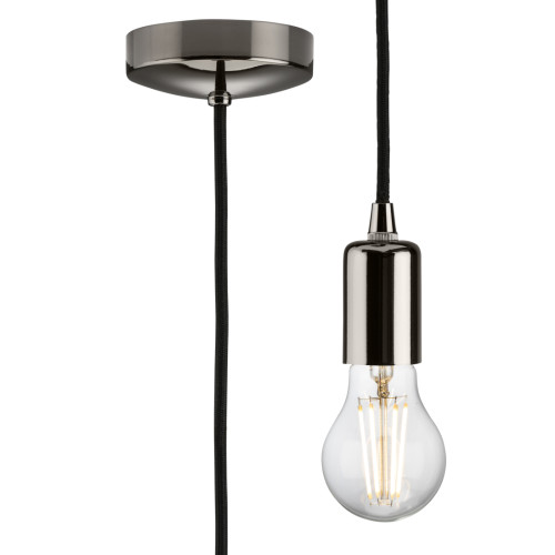 Black Nickel 1.8m Plain E27 Pendant Light Fitting Class 2