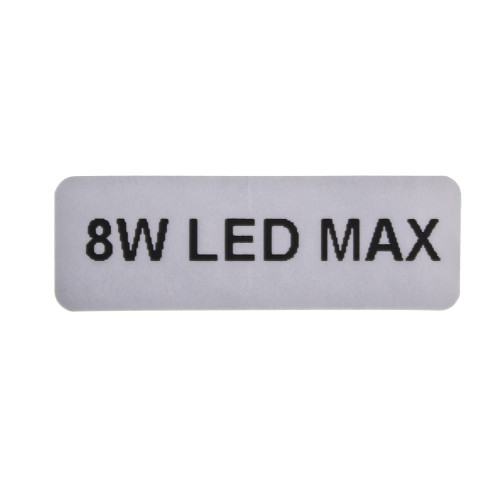 8W LED Max Wattage Sticker Single