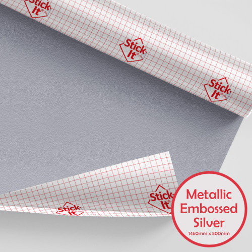 Self-Adhesive Lampshade Backing Vinyl Metallic Embossed Silver