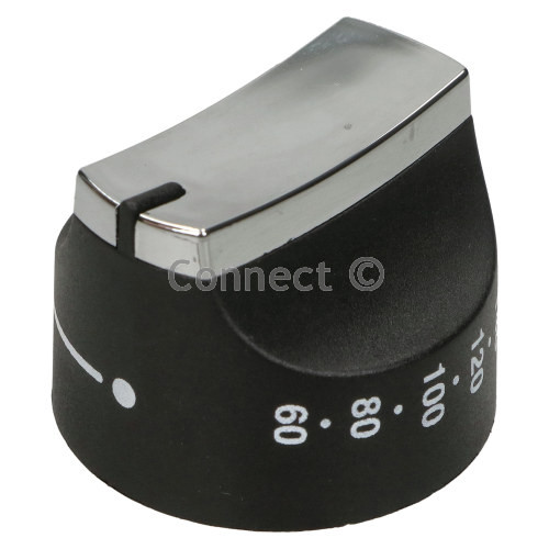 Main Oven Control Knob - Black / Chrome