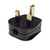 Black 13A Plug Top with 3A Fuse and Quick fit cord grip