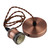 Antique Copper Textile Twisted Brown Wire Suspension E27 Bulb Holder and Ceiling Rose 8388368